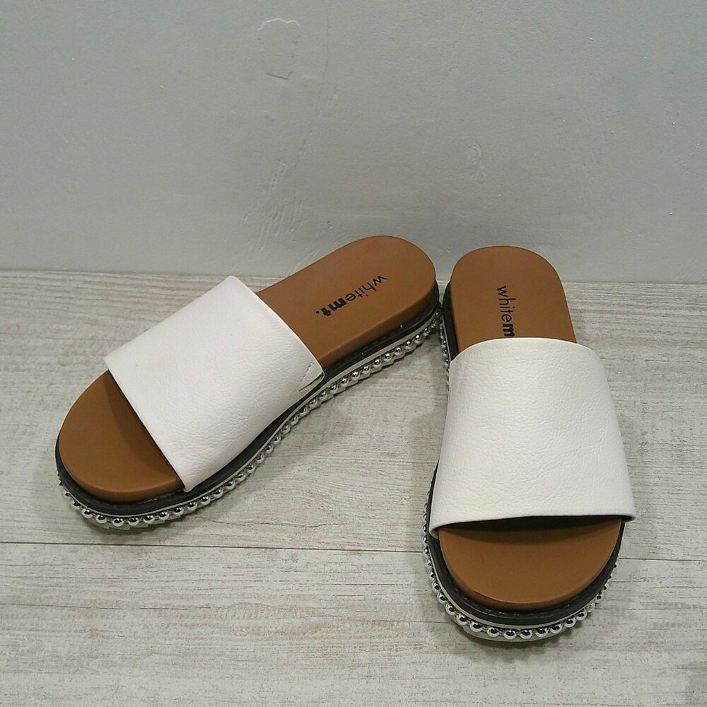 White Mt. Mountain Bronte Studded Platform Slide Mule Sandals Size 5.5 M - Picture 2 of 9